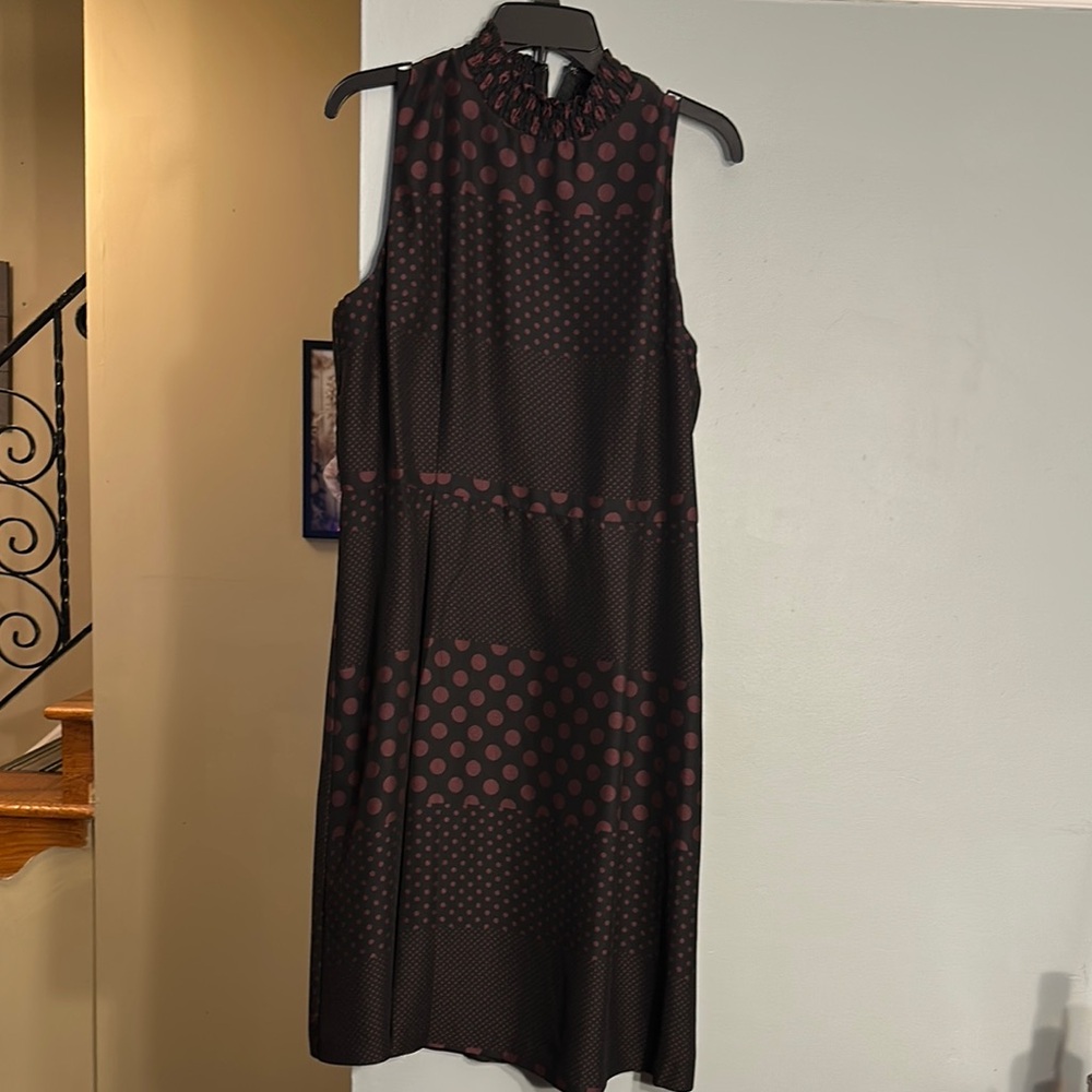 Elegant Black and Red Polka Dot Dress